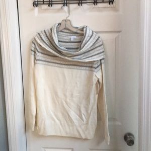 NWT white and silver size medium Cowl Neck Sweater